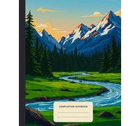 Composition Notebook College Ruled: Mountains and Forest Landscape - Graphic Novel illustration | Lined Paper Journal For School, College, Office, Work - 7.5" x 9.25" - 110 Pages