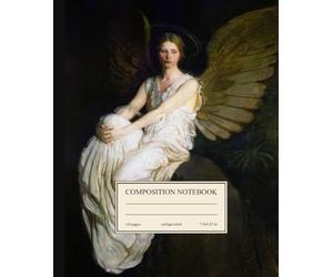 Composition Notebook College Ruled: Mythical Vintage Angel Illustration | Dark Academia Celestial Gothic Angel Journal for School, College & Office