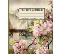 Composition Notebook College Ruled: Nature Landscape And Floral Vintage Illustration | Pretty Aesthetic Journal For School, College, Office, Work | Gift Idea For Girls, Teens, Women