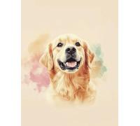 Composition Notebook: College Ruled Notebook with Adorable Golden Retriever Watercolor Illustration 8.5" x 11", 110 Pages, Cute Dog Lover Gift for School, Office, or Journaling