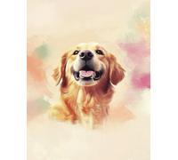 Composition Notebook: College Ruled Notebook with Adorable Golden Retriever Watercolor Illustration 8.5" x 11", 110 Pages, Cute Dog Lover Gift for School, Office, or Journaling