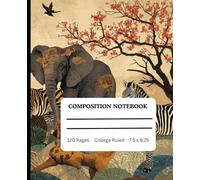 Composition Notebook: College Ruled Notebook with Elephant and Lion Cover for Writing, Journaling & Note Taking. Perfect for Students