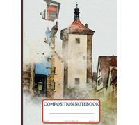 Composition Notebook: College Ruled Paper with a City in a Foggy Day Watercolor Illustration for School | College | Office | Work | Students | 100 pages | 8.5x11 inches