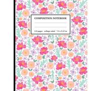 Composition Notebook College Ruled: Pink and Purple Watercolor Floral