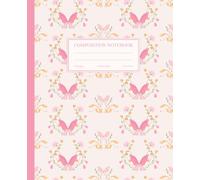 Composition Notebook College Ruled: Pink Coquette Notebook | Cute Girly Aesthetic | Preppy Journal Butterfly for School, College, Office, and Work | Birthday Gift for Her