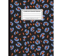 Composition Notebook College Ruled: Pink Leopard Print Pattern on Black: Bold & Stylish Journal for School, Work & Everyday Notes