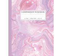 Composition Notebook College Ruled - Pink & Lilac Marble Design: Aesthetic Notebook for Students, Girls & Daily Use - 7.5 x 9.25 in, 110 Pages