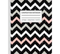 Composition Notebook College Ruled : Simple Zigzag Illustration | Cute Aesthetic Writing Journal for School, Work: 110 Pages | 7.5 x 9.25 in | Pretty ... Supplies for Students, Teens & Adults