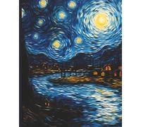 Composition Notebook College Ruled: Starry Night Inspired Impressionist Oil Illustration | 7." x 9.25” Vintage French Landscape Artist Aesthetic Journal with 120 Pages | The Masters Collection