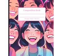 Composition Notebook College Ruled: Teens joyful smiles Notebook with 7.5" x 9.25", 110 pages, neon colors, great gift for school and office