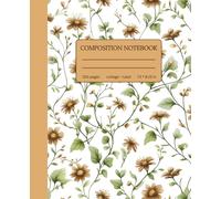 Composition Notebook College Ruled | Vintage Aesthetic Brown Floral Journal: Botanical Cottagecore Good Looking Decorative Cover for Students, Teachers, Office & Work | Cute Design 1