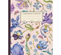 Composition Notebook College Ruled: Vintage Flower Illustration | Elegant Wildflower Notebook | Purple Floral Botanical Journal for School, College, Office, and Work | Cute Aesthetic Journal for Girls