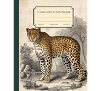 Composition Notebook College Ruled Vintage Leopard Illustration: Classic Animal Art Aesthetic Journal for Writing, Journaling & Notes