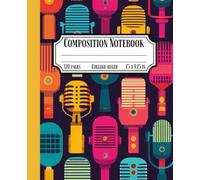 Composition Notebook College Ruled: Vintage Retro Microphone Pattern | Aesthetic ASMR Journal for Music Lovers, Singers, Podcasters & Writers | 120 ... songwriting, podcast notes, or school