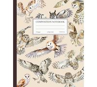 Composition Notebook College Ruled: Vintage Style Owls Illustration | Aesthetic Birds Journal for School, College, Office, Work & Bird Watching