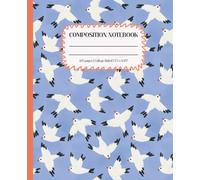 Composition Notebook College Ruled: White Birds on Blue Cover: Modern Aesthetic Journal for School, Writing & Everyday Notes