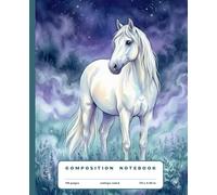 Composition Notebook College Ruled: White Horse in a Fog Notebook for Studying, Work, Note Taking | Horse Themed Lined Journal for School, College, Work | Nature Lover Stationery Gift for Students