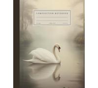 Composition Notebook College Ruled: White Swan Vintage Illustration, Dark Academia Aesthetic Journal For Women, Girls, Students, School, College, Office, Work, 7.5x9.25 inches, 120 pages