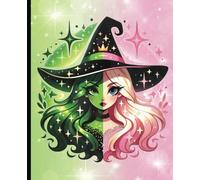Composition Notebook College Ruled: Wickedly Cute Green and Pink Witch Notebook Cover| 7.5" x 9.25” Adorable Sparkly Movie Aesthetic Journal with 120 White Pages for Girls, Kids, Teens, and Adults