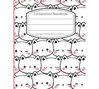 Composition Notebook: College Ruled with Cute Kawaii Cats | 7.5x9.25 inches | 110 pages