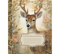 Composition Notebook: College Ruled with Watercolor Deer Animal illustration 7.5 x 9.25 ,100 pages College Ruled , Forest Animals, animal aesthetic design ,for Teens and Adult