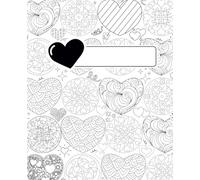 Composition Notebook | Color Your Own Cover | Cute Hearts | 7.5" x 9.25" | Wide Ruled Softcover