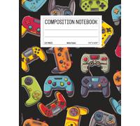Composition Notebook: Cool Colorful Video Game Controllers Journal | 7.5" x 9.25” Wide Ruled Gamer Book with 120 Pages for Boys - Girls - Kids | Electronics Collection