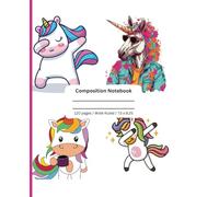 Composition notebook: Cool unicorn | Wide Ruled Notebook | Composition notebook wide ruled, 7.5 x 9.25, 120 Pages, For kids, teens, and adults