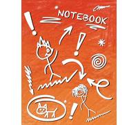 Composition Notebook: Creative Hand-Drawn White Doodles on Terracotta Orange | College Ruled Composition Book | 110 Pages | 7.5 x 9.25 in | Aesthetic Sketch Art Journal for Students and Teens