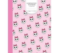 Composition Notebook: Cute Adorable Pastel Goth Skull with Pink Bow - College Ruled, 110 Pages, 7.5 x 9.25 Inch - Creepy Kawaii Aesthetic Journal for Teen Girls and Students