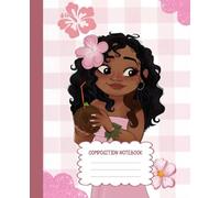 Composition Notebook: Cute Afro Girl Anime Hawaii, African American Girls,100 Pages, 7.5 x 9.25 in Durable and Simple Journal for School, Office, Everyday Use