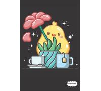 Composition Notebook: Cute Duck With Plants And Tea | College Ruled Lined Pages (Composition Book, Journal)
