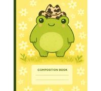 Composition Notebook: Cute Frog With Mushroom, Wide Ruled, 7.5 x 9.25 inches, 100 Pages For Students, Nature Fans, and Study Notes ( Notebook )
