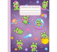 Composition Notebook Cute Kawaii Alien: Adorable Kawaii Space Alien & Friends Aesthetic Journal