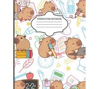 Composition Notebook: Cute Kawaii Capybara | Wide Ruled | 7.5 x 9.25" | 110 Pages