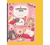 Composition Notebook: Cute Kawaii Cats & Boba Tea | Wide Ruled Notebook | Pastel Pink Japanese Aesthetic Journal for Kids, Teens, Girls & Cat Lovers | 120 Pages | 7.5 x 9.25