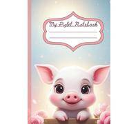 Composition Notebook: Cute Kawaii Piglet Design For Girls, Women: 150 Ruled Sheets for School and Work, Journal | Cute Piglet on Each Page Corner, 6 x 9"