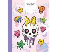 Composition Notebook: Cute Melting Skull and Pastel Star Pop Art with Yellow Bow - College-Ruled, 110 Pages, 7.5 x 9.25 In Creepy Goth Aesthetic Journal for Teen Girls