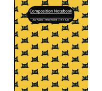 Composition Notebook: Cute repeating Black Cat | Wide Ruled Notebook | Composition Notebook Wide Ruled, 7.5 x 9.25, 200 pages |