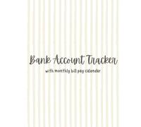 Composition notebook: Cute tan and white stripes Banking account tracker with monthly bill tracker, custom pages, 8.5 x 11, 120 pages, For teens, college students, young adults and adults