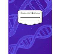 Composition notebook dark blue purple DNA double helix design