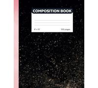 Composition Notebook: Distinctive Gold Dust on Black Cover | Wide Ruled | Journal for Students, School, College, Work, Office