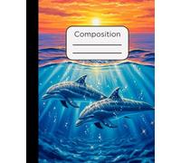 Composition Notebook: Dolphins Swimming in the Ocean Design with 120 Pages, College Ruled, 7.5 x 9.5