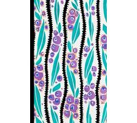 Composition Notebook Dot Grid Paper: A charming, vintage botanical pattern with purple flowers and green leaves on a striped art deco background.: ... For College, Students, School, Work, Office.