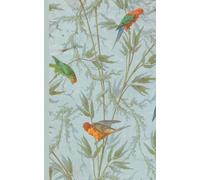 Composition Notebook Dot Grid Paper: A lovely vintage botanical pattern with little colorful parrots sitting on twigs on a gray blue background.: Cute ... For College, Students, School, Work, Office.