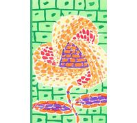 Composition Notebook Dot Grid Paper: A lovely vintage floral illustration with a large orange, red and purple art deco flower.: Cute Aesthetic Notebook For College, Students, School, Work, Office.