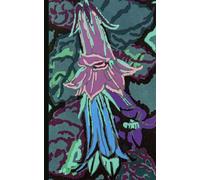 Composition Notebook Dot Grid Paper: A lovely vintage floral motif with a purple and blue bellflower on a dark gray-green background.: Cute Aesthetic ... For College, Students, School, Work, Office.