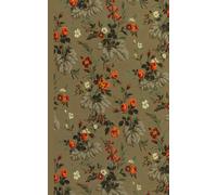 Composition Notebook Dot Grid Paper: Lovely vintage floral pattern with tiny orange, burgundy and white flowers among decorative leaves on a ... For College, Students, School, Work, Office.
