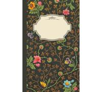 Composition Notebook Dot Grid Paper: Vintage botanical pattern with small flowers among brown leaves on a black background.: Cute Aesthetic Notebook For College, Students, School, Work, Office.
