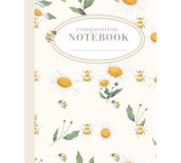 Composition notebook flower: Daisy and bee cover with College Ruled for Writing, Journal, Work, Sketching [7.5" x 9.25", 110 page]